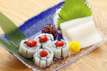 Surume-squid sashimi