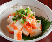 Japanese yam cut into strips