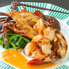 Grilled spiny lobster