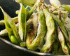 Grilled green soybeans in the pod