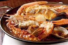 Seafood paella