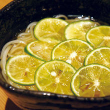 Somen (Wheat noodles) in hot broth