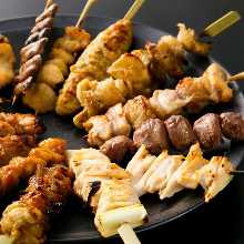 Assorted grilled chicken skewers, 5 kinds