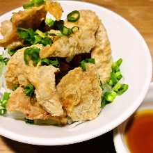 Chicken skin with ponzu