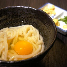 Udon soup with raw egg