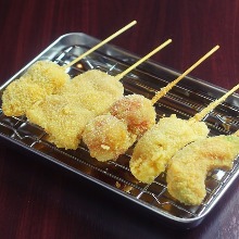 Assorted fried cutlet skewers, 5 kinds