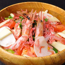 Caesar salad with shrimp