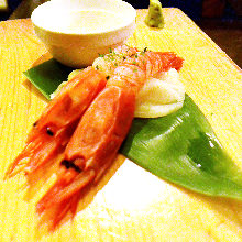 Shrimp sashimi