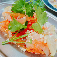 Marinated fried fish in vinegar sauce (Nanban-zuke)