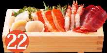 Seafood rice bowl(Chutoro (medium fatty tuna),sweet shrimp,salmon,Scallop)