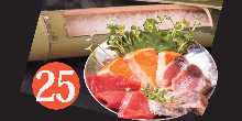 Assorted sashimi, 3 kinds with Aotake-rice