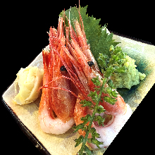 sewet shrimp sashimi