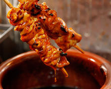 Chicken skin skewer