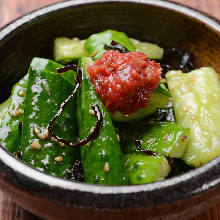 Ume (pickled plum) with cucumber