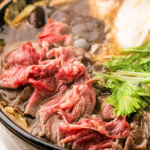 Horse meat hot pot (sukiyaki or shabu-shabu)