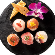 Assorted temari sushi, 5 kinds
