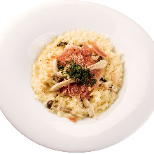 Mushroom and prosciutto cream risotto