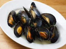 Mussels steamed in wine