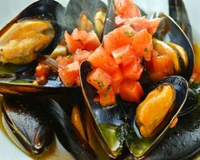 Mussels steamed in wine