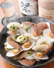 Grilled manila clams with butter