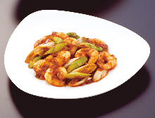 Stir-fried shrimp with salt