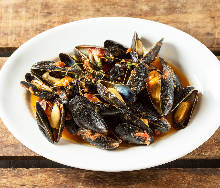 Mussels steamed in wine