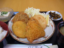 Fried food assortment