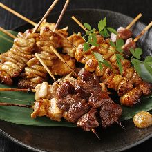 Assorted grilled skewers