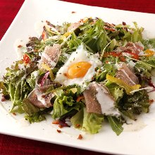 Caesar salad with slow-poached egg