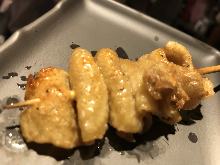 Chicken skin skewer