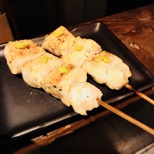 Chicken tenderloin skewer with wasabi