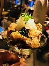 Chicken skin with ponzu