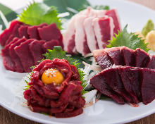 Assorted edible horse meat