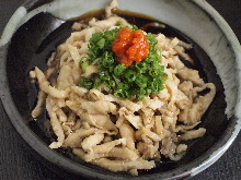 Chicken skin with ponzu