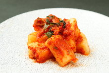 Cubed daikon radish kimchi