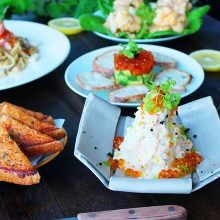 Potato salad with seafood