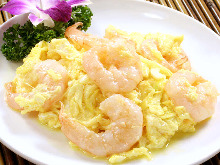 Stir-fried shrimp and egg