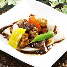Sweet and sour pork with black vinegar