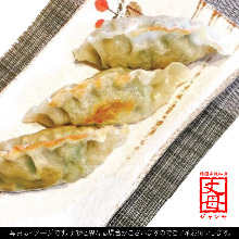 Jumbo grilled garlic chives and egg stuffed gyoza