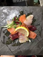 Carpaccio prepared with fresh fish of the day