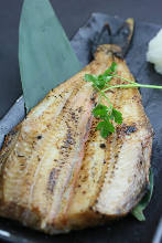 Salted and grilled Atka mackerel