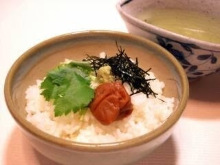 Ume chazuke (plum and rice with tea)