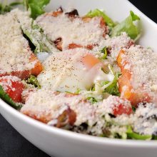 Caesar salad with slow-poached egg