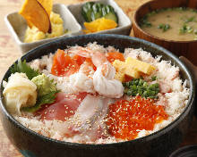 Seafood rice bowl