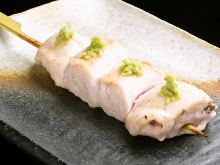 Chicken tenderloin skewer with wasabi