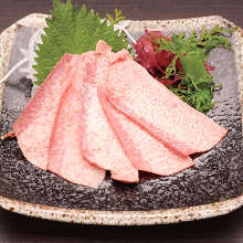 Beef tongue sashimi