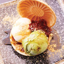 Bean-jam wafer ice cream (green tea)