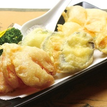 Deep-fried vegetables without breading or batter