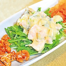 Shrimp and avocado with mayonnaise dressing