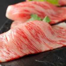 Beef sirloin sushi